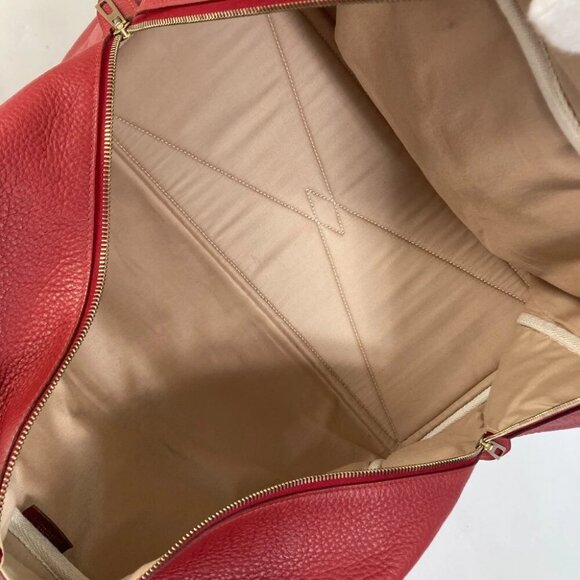 HERMES Victoria 43 Shoulder Bag travel bag Duffle Bag Taurillon Clemence Red